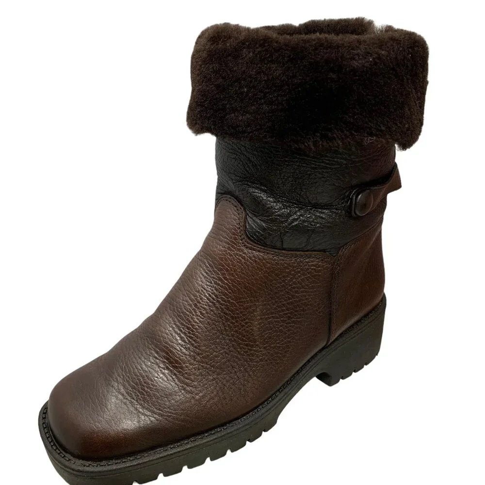 Terrra Firma by Santana  Brown Leather Sheepskin‎ Boots